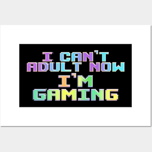 i can't adult now im gaming// retro vintage Posters and Art